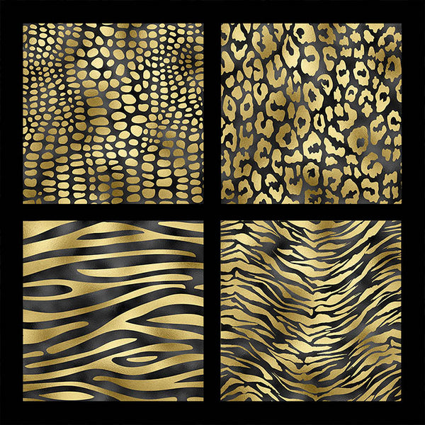 Animal Patterns Gold And Black - 14 JPG Images - Instant Download Digital Clip art