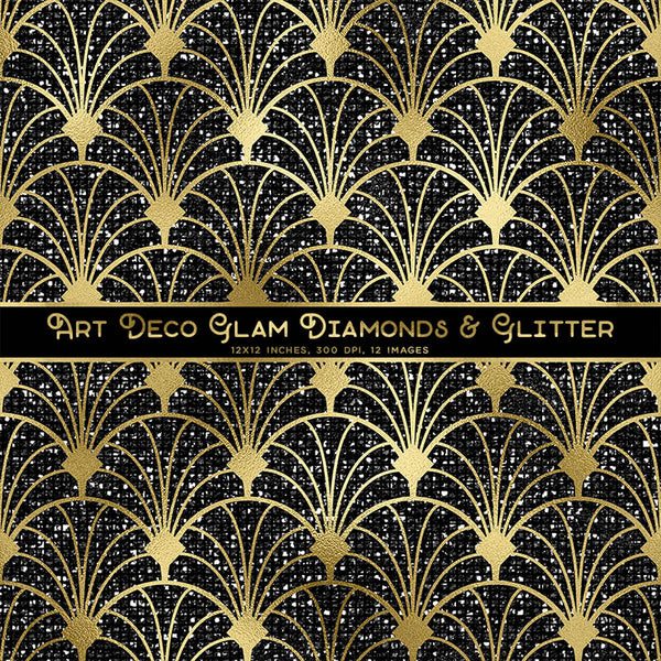 Art Deco Glam Diamonds And Glitter 1 Backgrounds Vol 1 - 12 High Resolution Images - Instant Download Digital Clip art