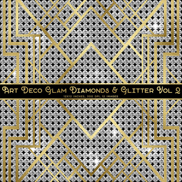 Art Deco Glam Diamonds And Glitter 1 Backgrounds Vol 2 - 12 High Resolution Images - Instant Download Digital Clip art