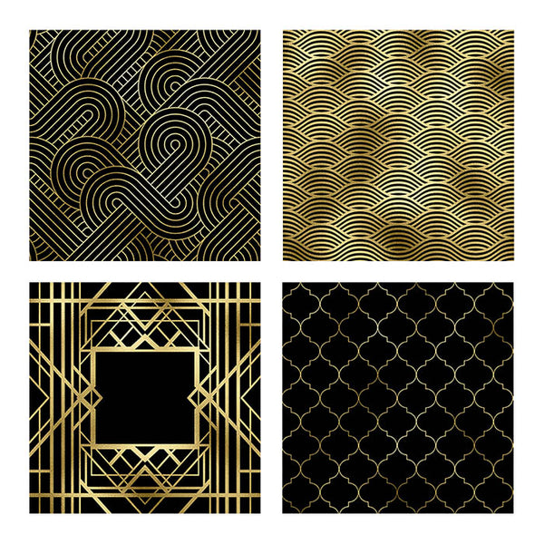 Art Deco Gold And Black Backgrounds Vol 2 - 16 High Resolution Images - Instant Download Digital Clip art