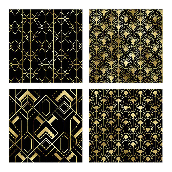 Art Deco Gold And Black Backgrounds Vol 1 - 16 High Resolution Images - Instant Download Digital Clip art