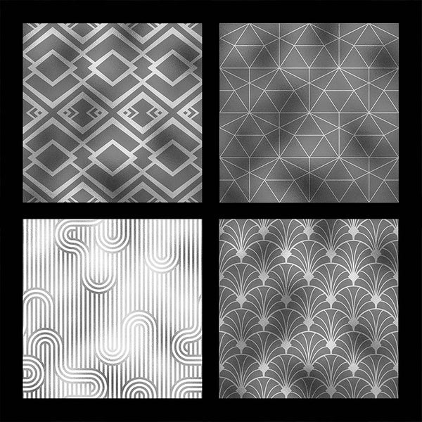 Art Deco White Grey And Silver Backgrounds Vol 1 - 16 High Resolution Images - Instant Download Digital Clip art