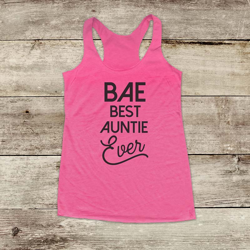 BAE Best Auntie Ever - Soft Triblend Racerback Tank fitness gym yoga running exercise birthday gift