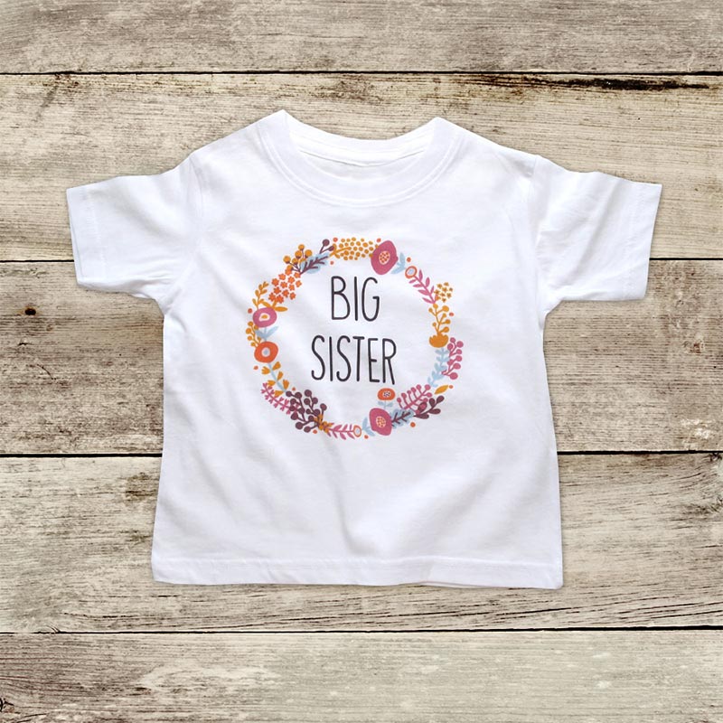 Big Sister Boho Flower border design - Onesie Infant & Toddler Soft Fine Jersey Shirt
