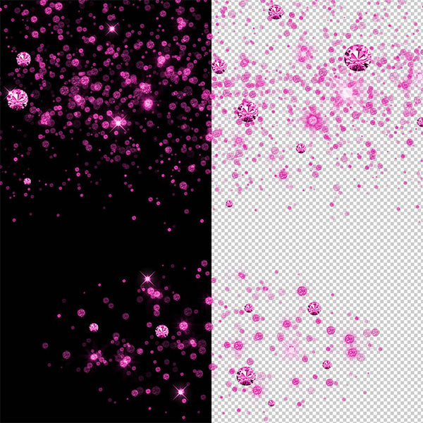 Bright Pink Round Glitter Dust & Diamonds 01 - sparkly 8 PNG Transparent Overlays High Resolution - Instant Download Digital Clip art