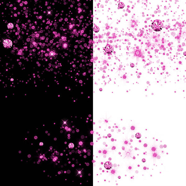 Bright Pink Round Glitter Dust & Diamonds 01 - sparkly 8 PNG Transparent Overlays High Resolution - Instant Download Digital Clip art