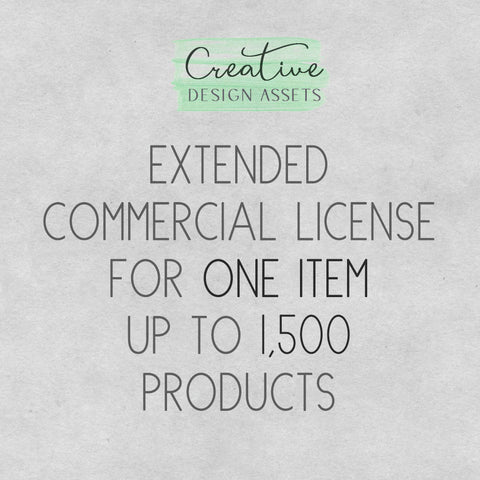 Single Commercial License for Commercial Use of one of the items/collection in this shop (Creative Design Assets)