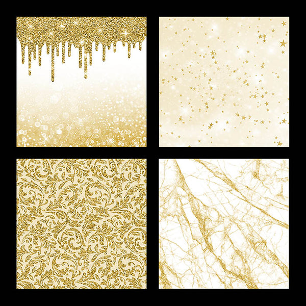 Color Theme Backgrounds GOLD - Bokeh Floral Pattern Mermaid Glitter Drips Diamonds - Instant Download Digital Clip art for Invitations Cards Party design Backdrop Scrapbooking Kids Crafts
