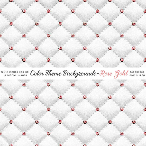 Color Theme Backgrounds ROSE GOLD - Bokeh Floral Pattern Mermaid Glitter Drips Diamonds - Instant Download Digital Clip art for Invitations Cards Party design Backdrop Scrapbooking Kids Crafts