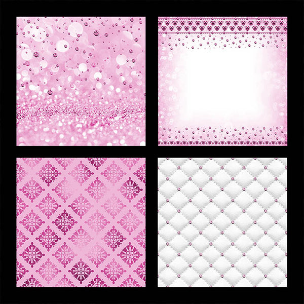 Color Theme Backgrounds PINK - Bokeh Floral Pattern Mermaid Glitter Drips Diamonds - Instant Download Digital Clip art for Invitations Cards Party design Backdrop Scrapbooking Kids Crafts