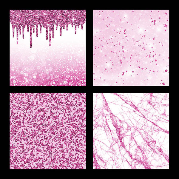 Color Theme Backgrounds PINK - Bokeh Floral Pattern Mermaid Glitter Drips Diamonds - Instant Download Digital Clip art for Invitations Cards Party design Backdrop Scrapbooking Kids Crafts