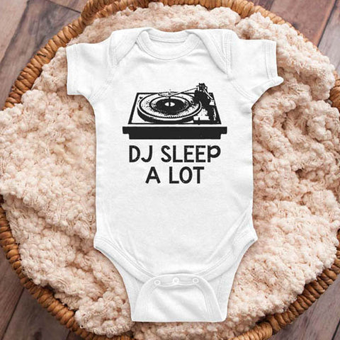 DJ Sleep A Lot Turntable retro music funny baby onesie shirt Infant, Toddler & Youth Shirt