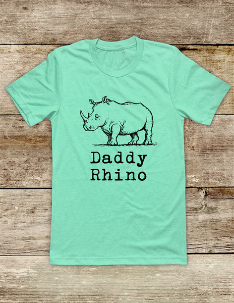 Daddy Rhino Rhinoceros Soft Unisex Men or Women Short Sleeve Jersey Tee Shirt