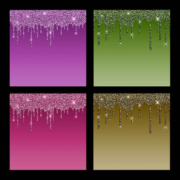 Dripping Glitter Dark Colors 14 Backgrounds - Instant Download Digital Clipart for Invitations Cards Party design Backdrop Scrapbooking Kids Crafts