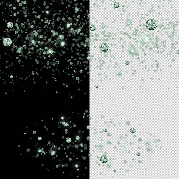 Dusty Green Round Glitter Dust & Diamonds 01 - sparkly 8 PNG Transparent Overlays High Resolution - Instant Download Digital Clip art