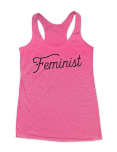 Feminist - Soft Triblend Racerback Tank fitness gym yoga running exercise birthday gift