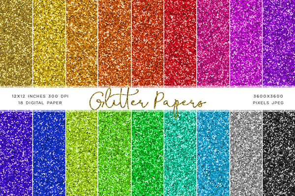 Glitter Paper Rainbow Colors - for Text, Objects Backgrounds Instant Download Digital Clip Art Digital Download Glitter Texture