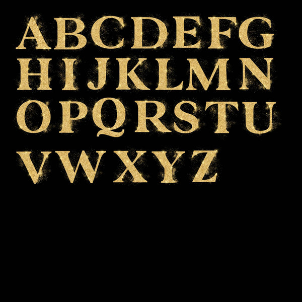 Glittery Fonts 01 Gold Letters Alphabets - These are Clip Art NOT Font - 26 PNG Transparent Images - Instant Download Digital Clip art
