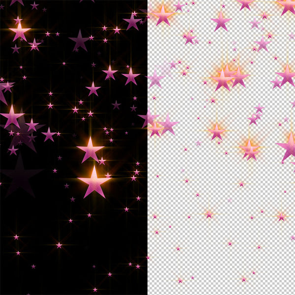 Glowing Pink Stars Confetti & Compositions 20 PNG Transparent Images High Resolution - Instant Download Digital Clip art Scrapbooking