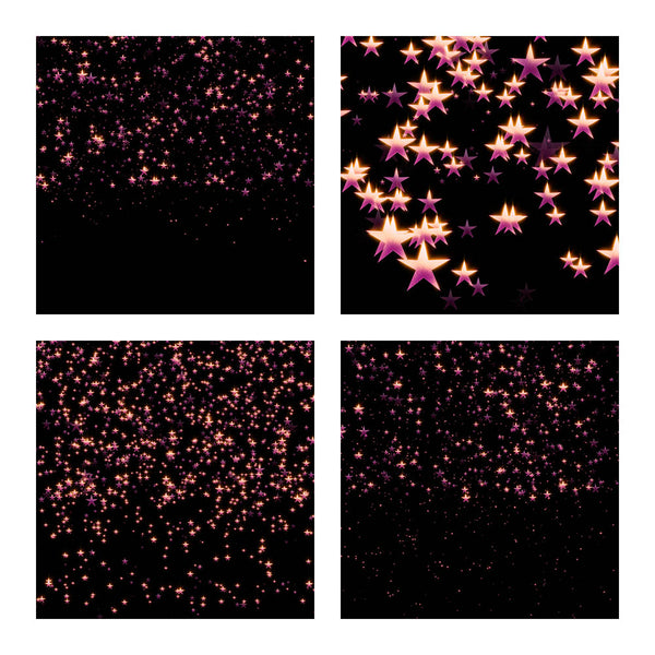 Glowing Pink Stars Confetti & Compositions 20 PNG Transparent Images High Resolution - Instant Download Digital Clip art Scrapbooking