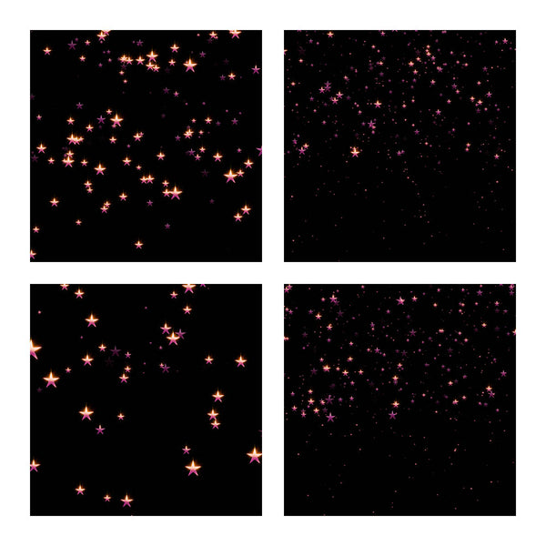 Glowing Pink Stars Confetti & Compositions 20 PNG Transparent Images High Resolution - Instant Download Digital Clip art Scrapbooking