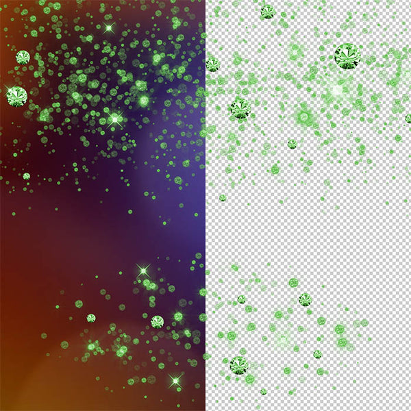 Green Round Glitter Dust & Diamonds 01 - sparkly 8 PNG Transparent Overlays High Resolution - Instant Download Digital Clip art