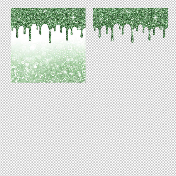 Green Glitter Drips & Backgrounds - Backgrounds and Transparent Overlays - Instant Download Digital Clip art for Invitations Cards Party design Backdrop Scrapbooking Kids Crafts