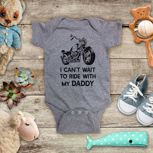 I can't wait to ride with my daddy Motorcycle kids baby onesie shirt - Infant & Toddler Youth Shirt