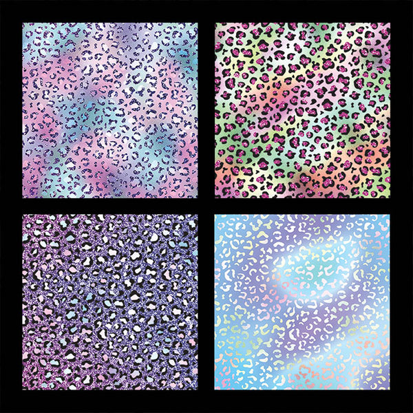 Leopard Backgrounds Iridescent Colorful Patterns - 14 High Resolution JPG Images - Instant Download Digital Clip art
