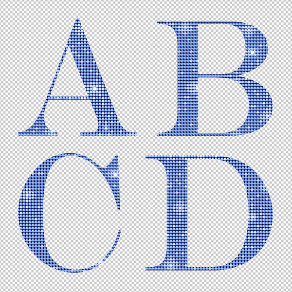 Letters Alphabet Diamonds Capital Letters 01 Rose Blue - These are Clip Art NOT Font - 26 PNG Transparent Images - Instant Download Digital Clip art