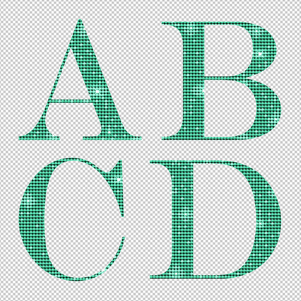 Letters Alphabet Diamonds Capital Letters 01 Seafoam Green - These are Clip Art NOT Font - 26 PNG Transparent Images - Instant Download Digital Clip art