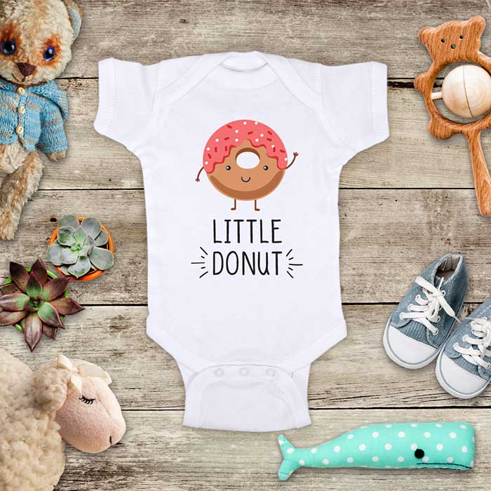 Little Donut - cute food Baby Onesie Bodysuit Infant & Toddler Soft Fine Jersey Shirt - Baby Shower Gift
