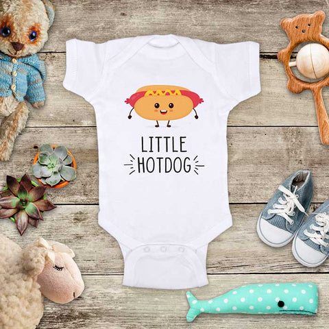 Little Hotdog - cute food Baby Onesie Bodysuit Infant & Toddler Soft Fine Jersey Shirt - Baby Shower Gift