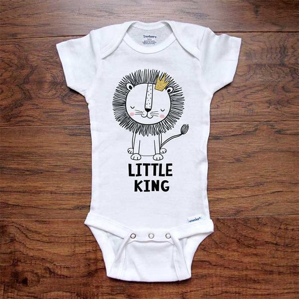 Little King Lion Baby Onesie Bodysuit - surprise baby shower gift baby coming home lion theme party - Toddler & Youth Soft Shirt
