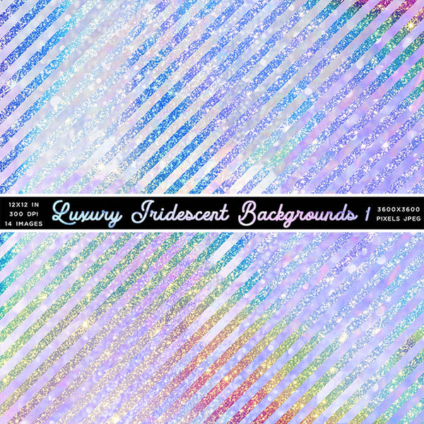 Luxury Iridescent Backgrounds 3 Foil Metallic Backgrounds - 14 High Resolution Images - Instant Download Digital Clip art