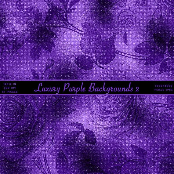Luxury Purple 02 Glitter Backgrounds - 14 High Resolution Images - Instant Download Digital Clip art