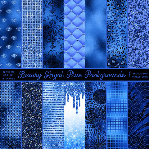 Luxury Royal Blue 01 Glitter Bokeh Backgrounds - 14 High Resolution Images - Instant Download Digital Clip art