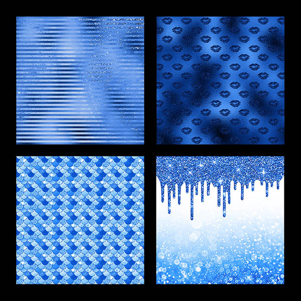 Luxury Royal Blue 02 Glitter Backgrounds - 14 High Resolution Images - Instant Download Digital Clip art