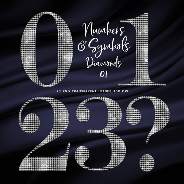 Numbers Symbols Diamonds Capital 01 - These are Clip Art NOT Font - 23 PNG Transparent Images - Instant Download Digital Clip art
