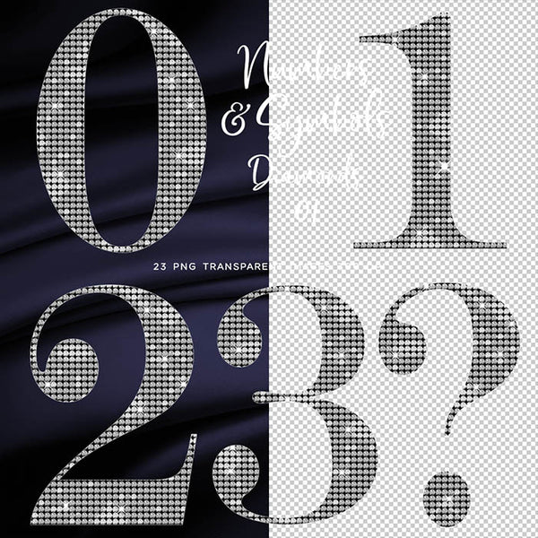 Numbers Symbols Diamonds Capital 01 - These are Clip Art NOT Font - 23 PNG Transparent Images - Instant Download Digital Clip art