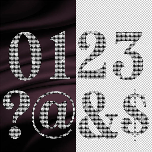 Numbers and Symbols Diamonds 03b - These are Clip Art NOT Font - 21 PNG Transparent Images - Instant Download Digital Clip art