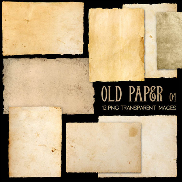 Old Paper 01 - 12 PNG Transparent Images High Resolution Images - Instant Download Digital Clip art