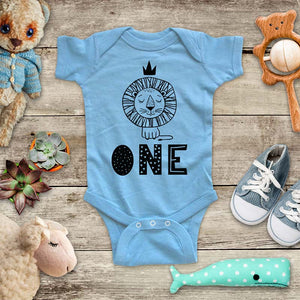 ONE King Lion (design1) - cute animal zoo First Birthday baby onesie Infant & Toddler Soft Shirt