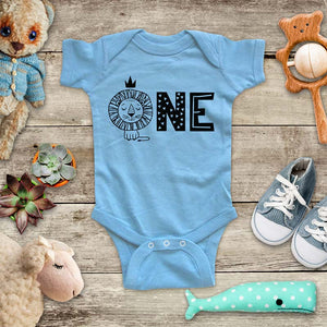 ONE King Lion (design2) - cute animal zoo First Birthday baby onesie Infant & Toddler Soft Shirt