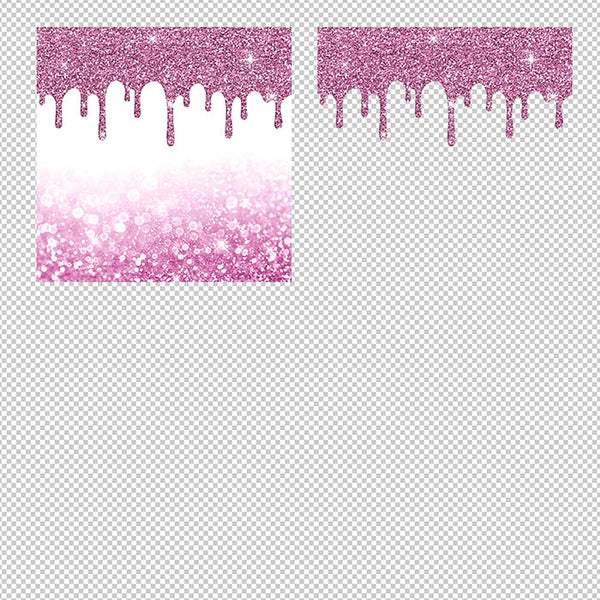 Pink And Glitter Drips - Backgrounds and Transparent Overlays - Instant Download Digital Clip art for Invitations Cards Party design Backdrop Scrapbooking Kids Crafts