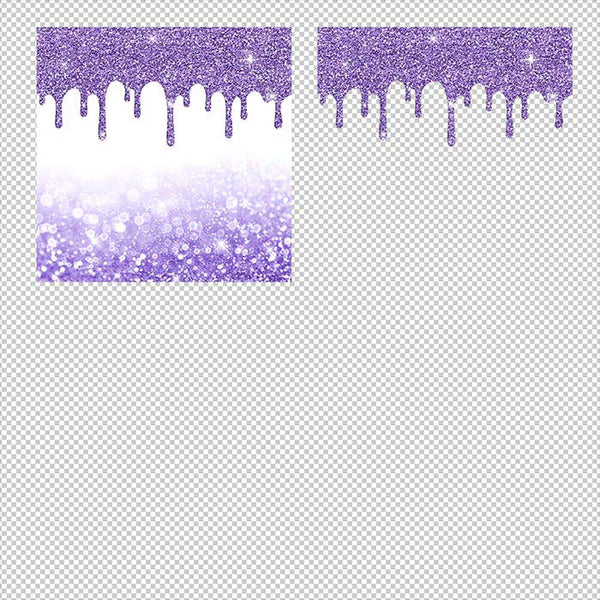 Purple Glitter Drips - Backgrounds and Transparent Overlays - Instant Download Digital Clip art for Invitations Cards Party design Backdrop Scrapbooking Kids Crafts