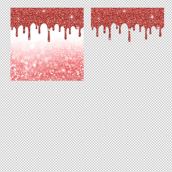 Red And Glitter Drips - Backgrounds and Transparent Overlays - Instant Download Digital Clip art for Invitations Cards Party design Backdrop Scrapbooking Kids Crafts
