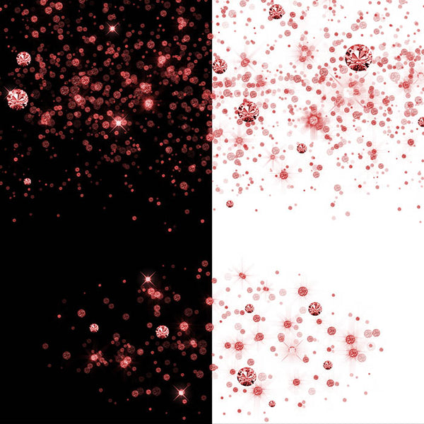 Red Round Glitter Dust & Diamonds 01 - sparkly 8 PNG Transparent Overlays High Resolution - Instant Download Digital Clip art