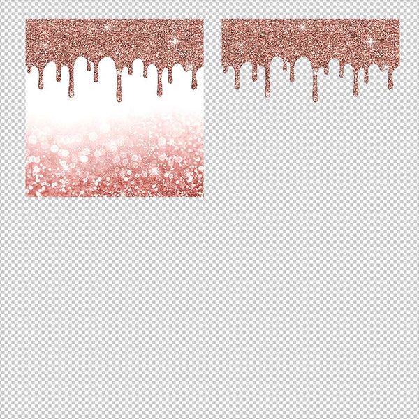 Rose Gold And Glitter Drips - Backgrounds and Transparent Overlays - Instant Download Digital Clip art for Invitations Cards Party design Backdrop Scrapbooking Kids Crafts