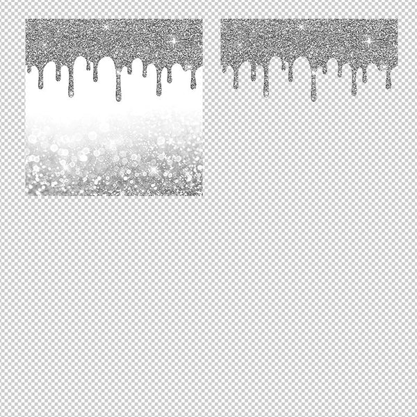 Silver And Glitter Drips - Backgrounds and Transparent Overlays - Instant Download Digital Clip art for Invitations Cards Party design Backdrop Scrapbooking Kids Crafts
